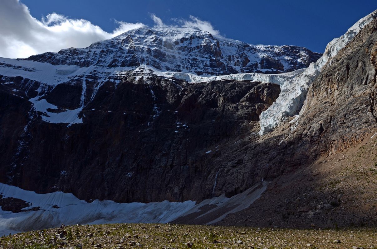 09 Mount Edith Cavell With Ghost Glacier On Middle Left And Angel Glacier On Right From Cavell Pond